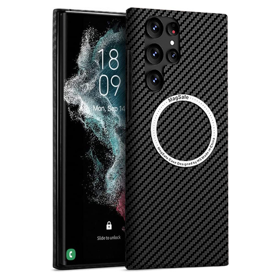 Etui do Samsung Galaxy S21 Ultra, do Magsafe Slim Carbon, czarne