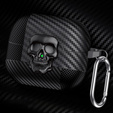 Stylowe etui TPU z motywem czaszki i karabińczykiem – Samsung Galaxy Buds 3 / 3 Pro
