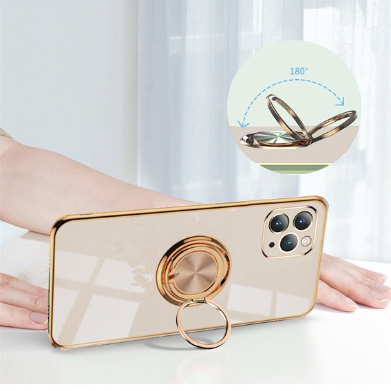 Etui do iPhone 11 Pro, Electro Ring, różowe rose gold