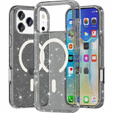 Etui do iPhone 17 Pro Max, do MagSafe, brokatowe, półprzezroczyste czarne