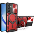 Zestaw Etui pancerne do Samsung Galaxy A54 5G, CamShield Slide, czerwone + szkło
