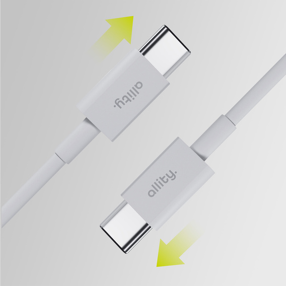 Allity AUC-03 USB-C – USB-C 1.0 m 60W, szybkie ładowanie - biały 