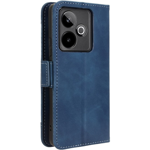 Etui z klapką do Realme GT 7 / 7T, Card Slot, granatowe