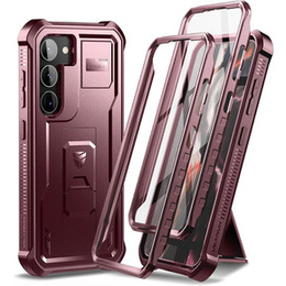 Etui pancerne do Samsung Galaxy S23, Dexnor Full Body (Two Frames), czerwone