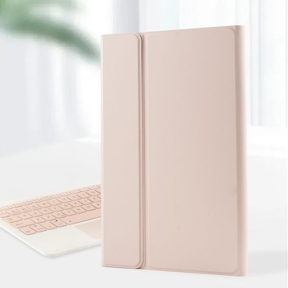 Etui z klawiaturą do Lenovo Tab K11 Plus, Leather Pen Slot TouchPad, różowe
