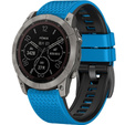 Pasek Silikonowy do Garmin Fenix 5/6/7 Forerunner 965/955/945/935 22mm, Niebieski / Czarny