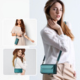 Etui CASEME do Samsung Galaxy S24 FE, RFID Leather Wallet, z paskiem na ramię, zielone