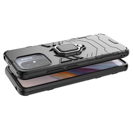 Etui do Xiaomi Redmi 12C, Kickstand Ring, czarne