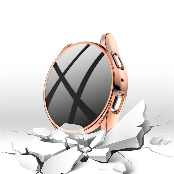 Etui z Osłoną na ekran do Samsung Galaxy Watch 5 44mm, Różowe złoto
