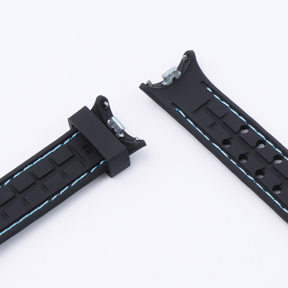 Pasek Silikonowy do Xiaomi Smart Band 10 / 9 / 8, Czarny / Niebieski