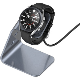 Aluminiowa Stacja Dokująca Ładowarka do Samsung Galaxy Watch 3/4/5/6/7 Active 2/Watch 5 Pro/Watch Ultra, Szara