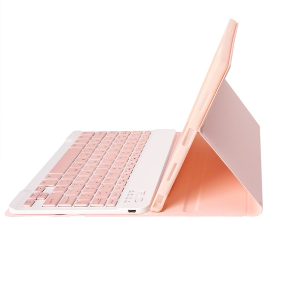 Etui z klawiaturą do Samsung Galaxy Tab A8 10.5 X200 / X205, różowe rose gold