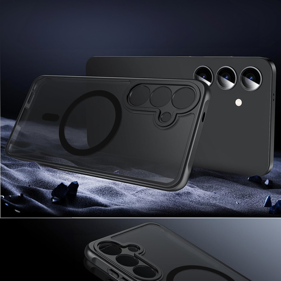 Etui do Samsung Galaxy S24, do MagSafe, ERBORD Matt Case, czarny + Szkło na ekran