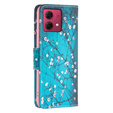 Etui z klapką do Motorola Moto G84 5G, Wallet, Sakura niebieskie