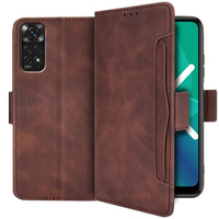 Etui z klapką do Xiaomi Redmi Note 11 / 11S, Card Slot, brązowe