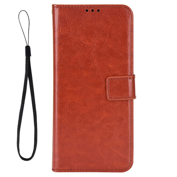 Etui z klapką do Honor 70 5G, Crazy Horse Wallet, brązowe