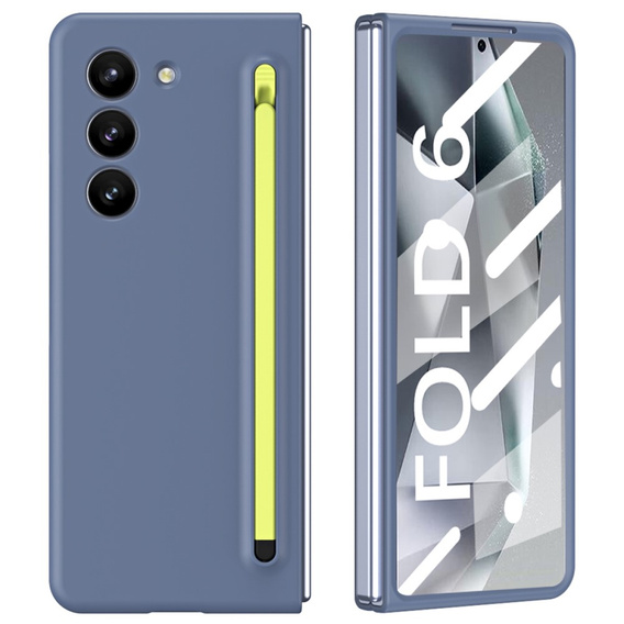 Etui do Samsung Galaxy Z Fold6 5G, ze szkłem i rysikiem, niebieskie / zielone