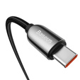 Baseus kabel USB-C na USB-C 1 m 100 W z wyświetlaczem mocy – Czarny