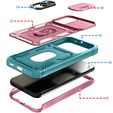 Etui do Samsung Galaxy A54 5G, Slide Lens Lid, Różowe / zielone
