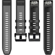 Pasek Silikonowy Quickfit 22mm do Garmin, Szary / Czarny