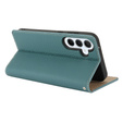 Etui z klapką do Samsung Galaxy S25+ Plus, Litchi Skin Grain, niebieskie