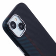 Etui do iPhone 14, Carbon Fiber MagSafe, czarne / niebieskie