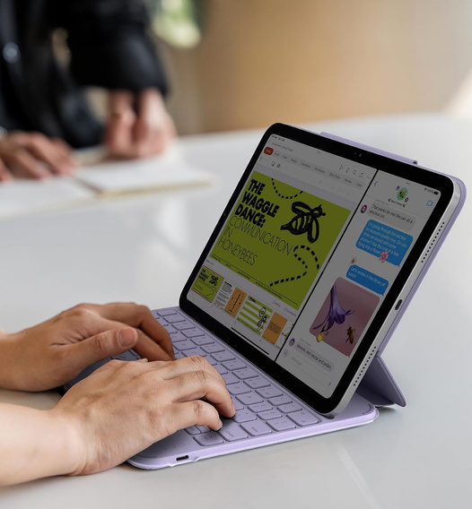 Etui z klawiaturą do iPad 11" 2025 A16 (11 gen.) / iPad 10.9" 2022 (10 gen.), Dexnor Magnetic Keyboard Touchpad, fioletowe