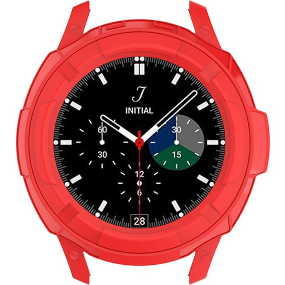 Etui z nakładką bezel ring do Samsung Galaxy Watch4 Classic 46mm, Czerwone