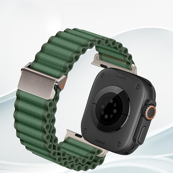 Pasek Nylonowy do Apple Watch 1/2/3/4/5/6/7/8/9/10/11/SE Ultra 1/2/3 42/44/45/46/49mm, Zielony