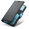 Etui do Oppo Reno 14 F / 14 FS, ERBORD Glossy Litchi, portfel z klapką, czarne