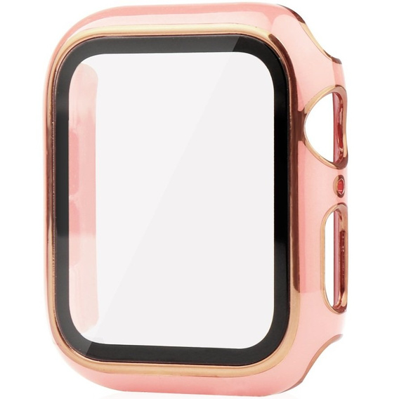 2w1 Etui + Szkło Hartowane do Apple Watch 4/5/6/SE 40mm, Różowe / Złote