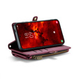 Etui CASEME do Samsung Galaxy S24 FE, RFID Leather Wallet, z paskiem na ramię, czerwone