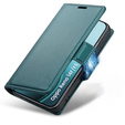 Etui do Oppo Reno 14 F / 14 FS, ERBORD Glossy Litchi, portfel z klapką, zielone