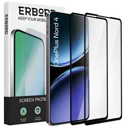 2x Szkło Hartowane do OnePlus Nord 4, ERBORD 3D pełne, szybka na cały ekran