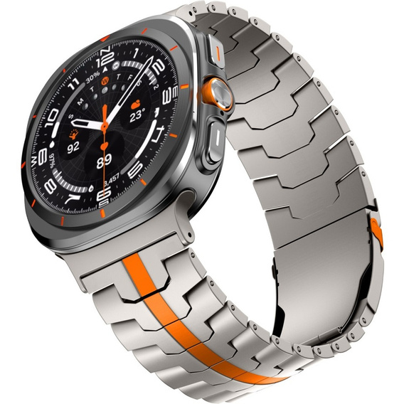 Bransoleta do Samsung Galaxy Watch Ultra 47mm (2025 / 2024), Tytanowa / Pomarańczowa