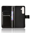 Etui z klapką do Samsung Galaxy S25 FE, Crazy Horse Wallet, czarne