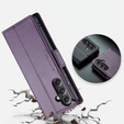 Etui z klapką do Samsung Galaxy S23 FE, CASEME Wallet, fioletowe + szkło 9H