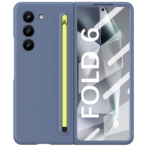 Etui do Samsung Galaxy Z Fold6 5G, ze szkłem i rysikiem, niebieskie / zielone