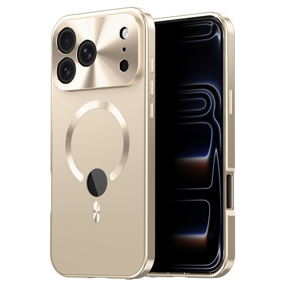 Etui do iPhone 17 Pro, ze szkłem prywatyzującym, do MagSafe – złote