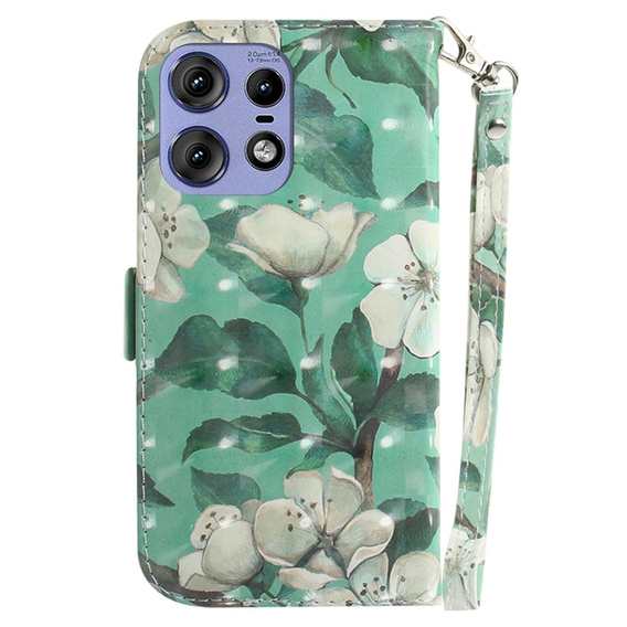 Etui z klapką do Motorola Edge 50 Pro, Wallet, Flowers białe