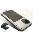 Etui Love Mei do iPhone 11, pancerne ze szkłem, srebrne