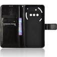 Etui z klapką do Nothing Phone 3A, Crazy Horse Wallet, czarne