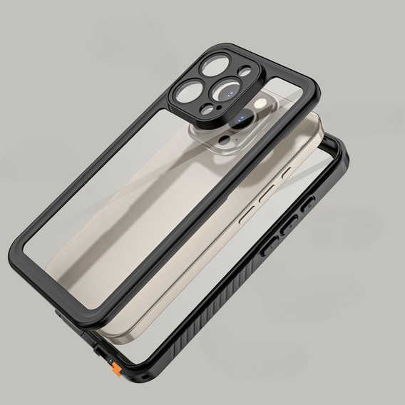 Etui Wodoodporne IP68 do iPhone 16 Pro Max, czarne