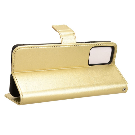 Etui z klapką do Motorola Moto G24 / G24 Power / G04, Crazy Horse Wallet, złote