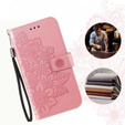 Etui z klapką do Samsung Galaxy A14 4G/5G, Mandala, różowe rose gold