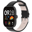 Pasek Skórzany do Xiaomi Redmi Watch 4 / Xiaomi Smart Band 8 Pro / Xiaomi Smart Band 9 Pro, Czarny