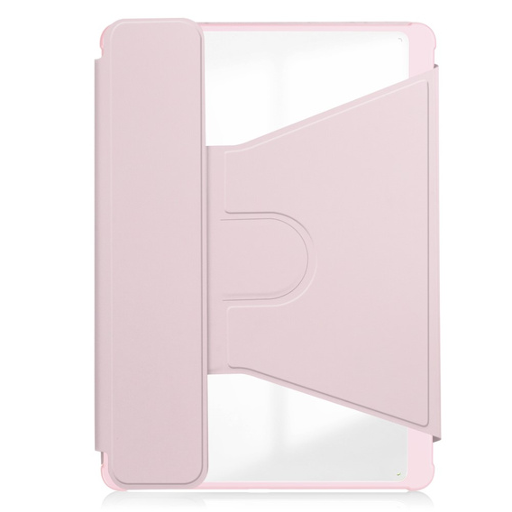 Etui z klawiaturą do Samsung Galaxy Tab A9+, Rotary 360° Leather, różowe rose gold
