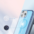 Etui do iPhone 16 Pro, Shockproof Hybrid, z folią na ekran, do MagSafe, niebieskie