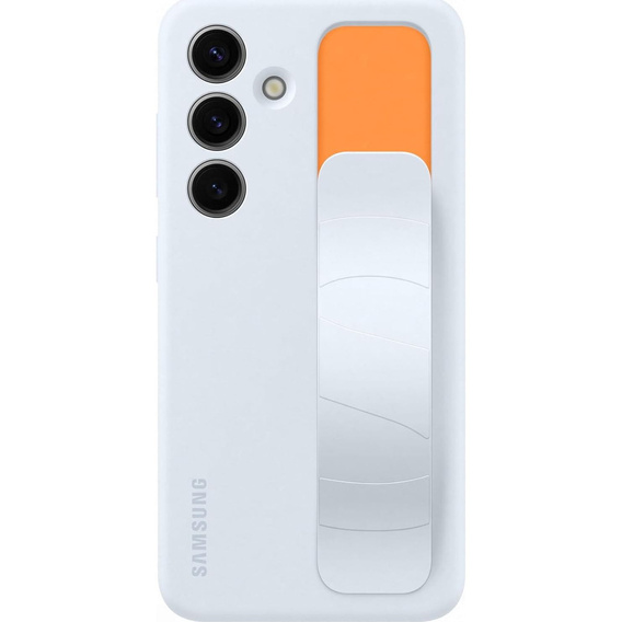 Oryginalne Etui Samsung do Galaxy S24, Silicone Standing Grip Case, jasnoniebieskie