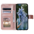 Etui z klapką do Samsung Galaxy A15, Mandala Flower, różowe rose gold + szkło 9H